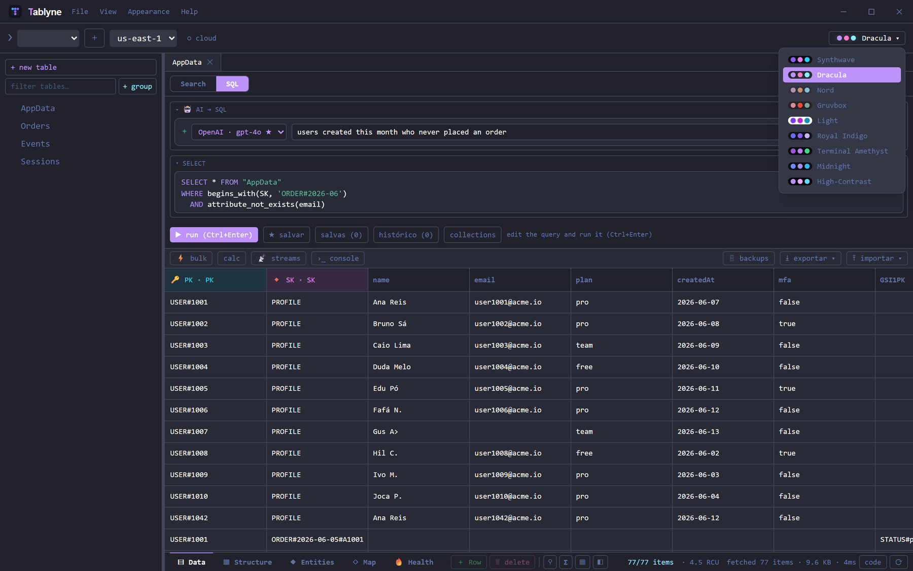 Nine built-in themes (and your own)